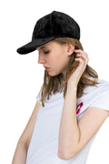 Juicy Couture Women's Black Velvet Logo Cap One Size One Size Black