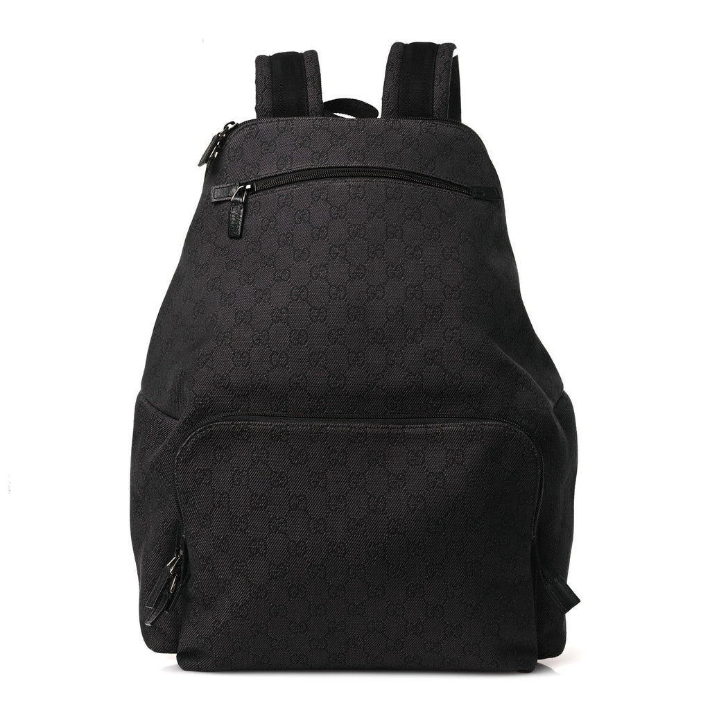 Denim Monogram Medium Backpack Black