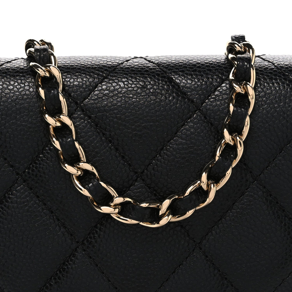 Caviar Quilted Classic Phone Holder Black