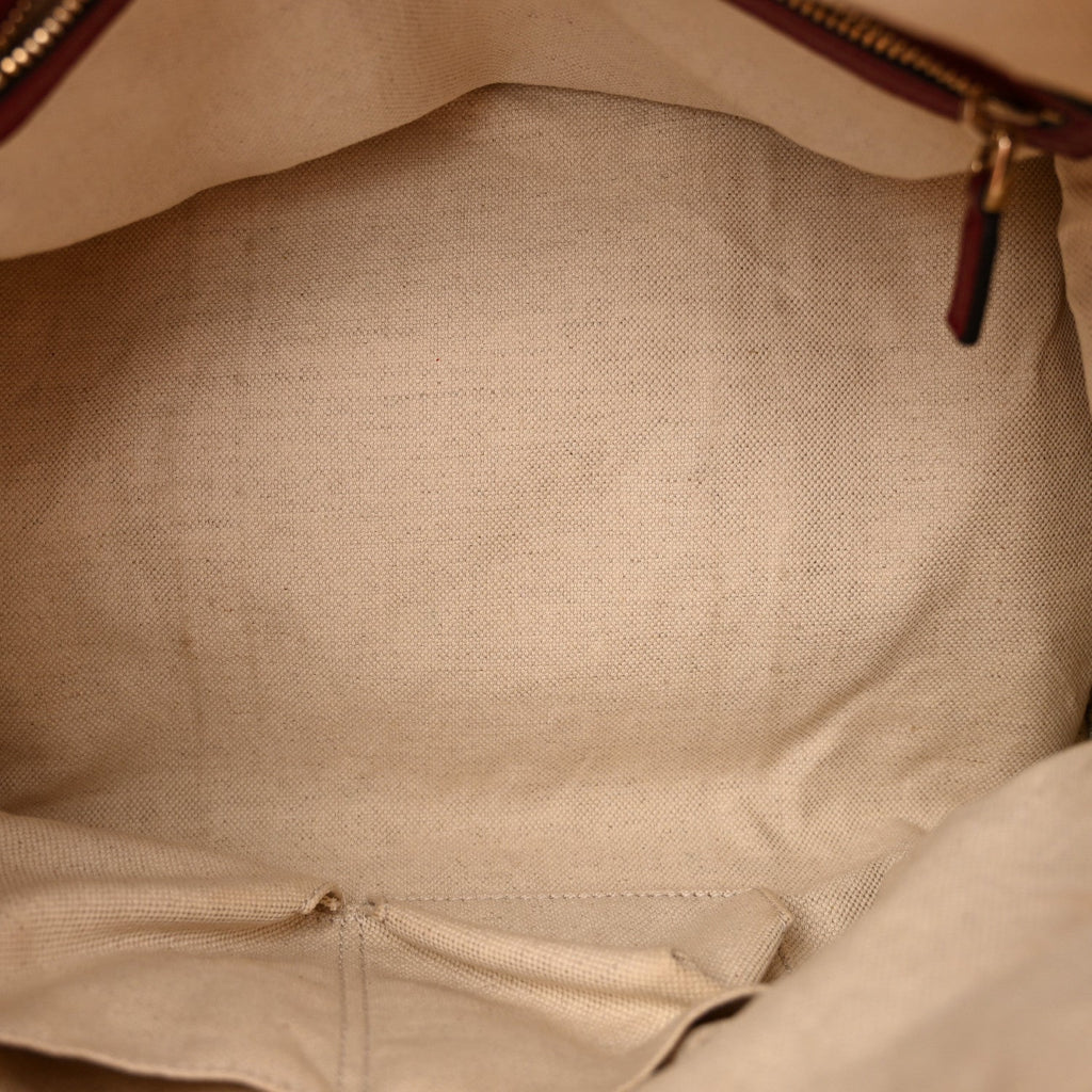 Monogram Cellarius Calfskin Vintage Web Medium Boston  Beige Ebony Soft Burgundy Peonia Flower