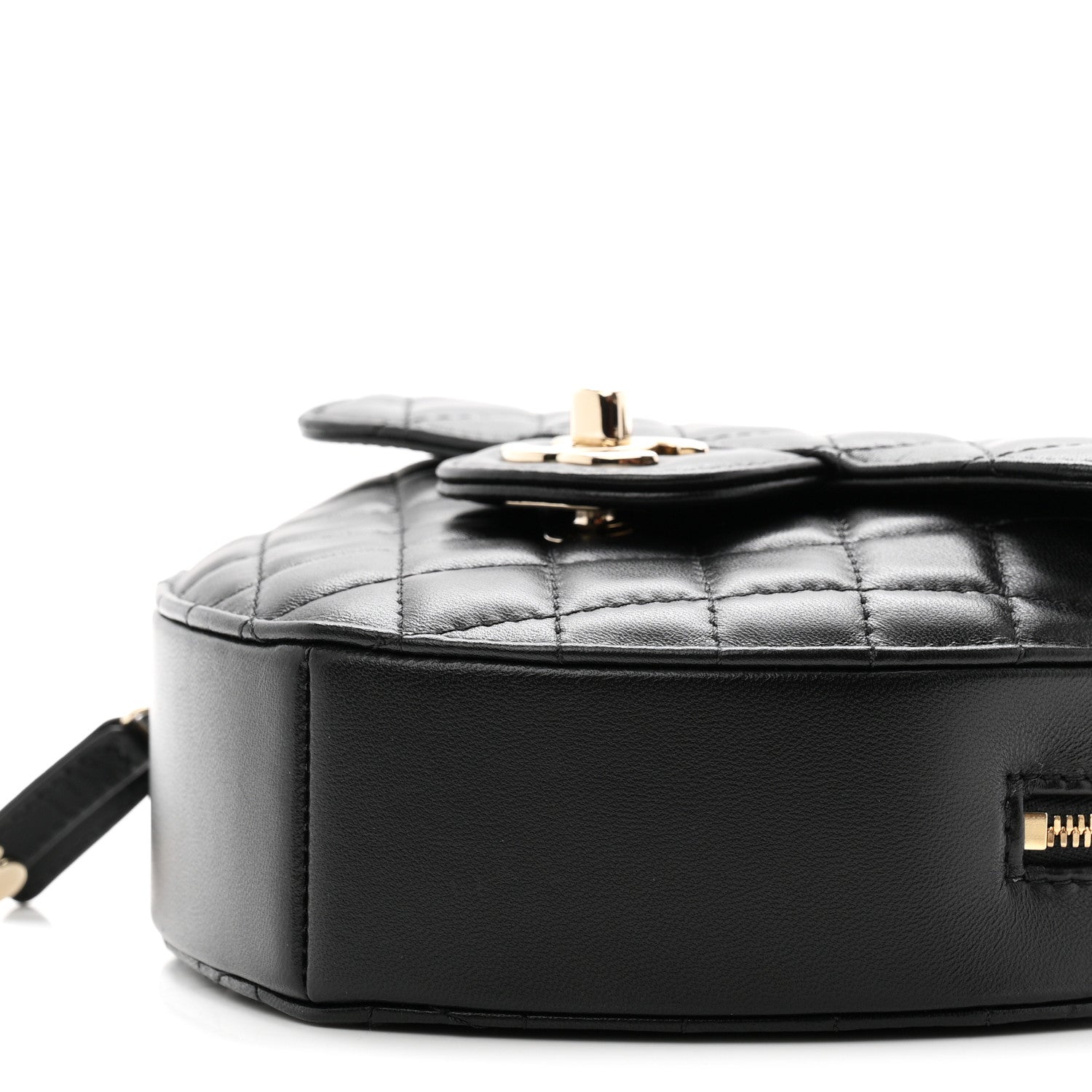 Lambskin Quilted Large CC In Love Heart Bag Black