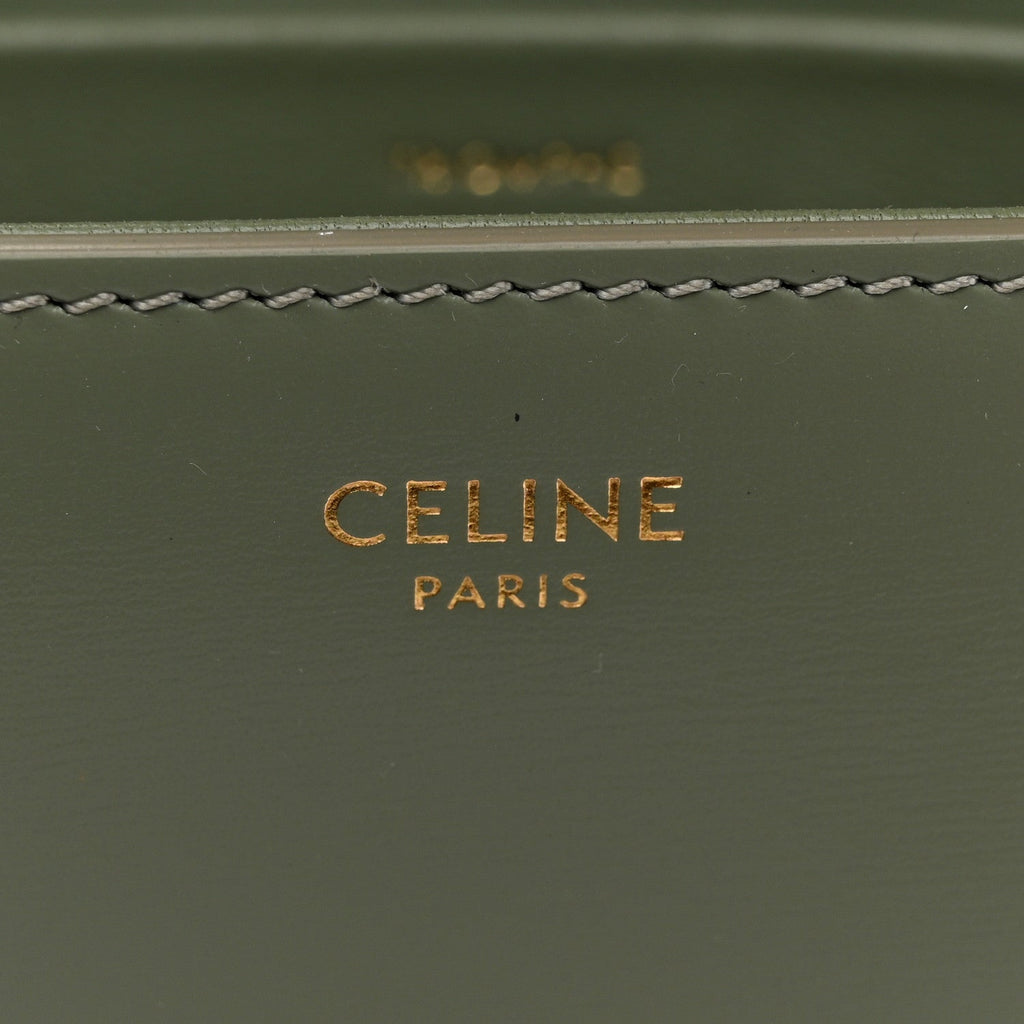 Shiny Calfskin Triomphe Shoulder Bag Celadon