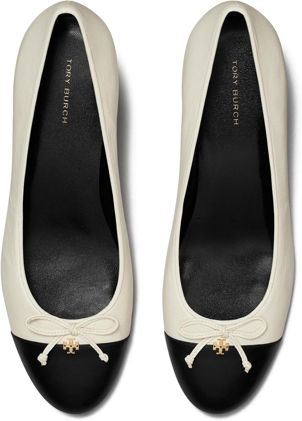 Tory Burch Women's Cap-Toe Pump, Light Cream/Perfect Black Light Cream Perfect Black