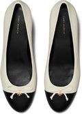 Tory Burch Women's Cap-Toe Pump, Light Cream/Perfect Black Light Cream Perfect Black