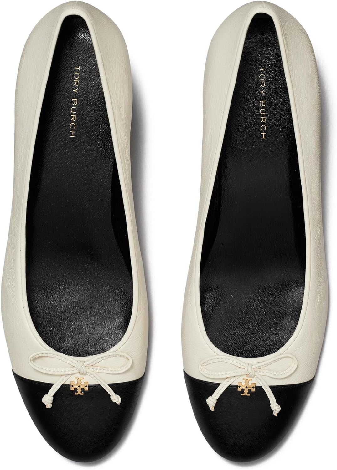 Tory Burch Women's Cap-Toe Pump, Light Cream/Perfect Black Light Cream Perfect Black