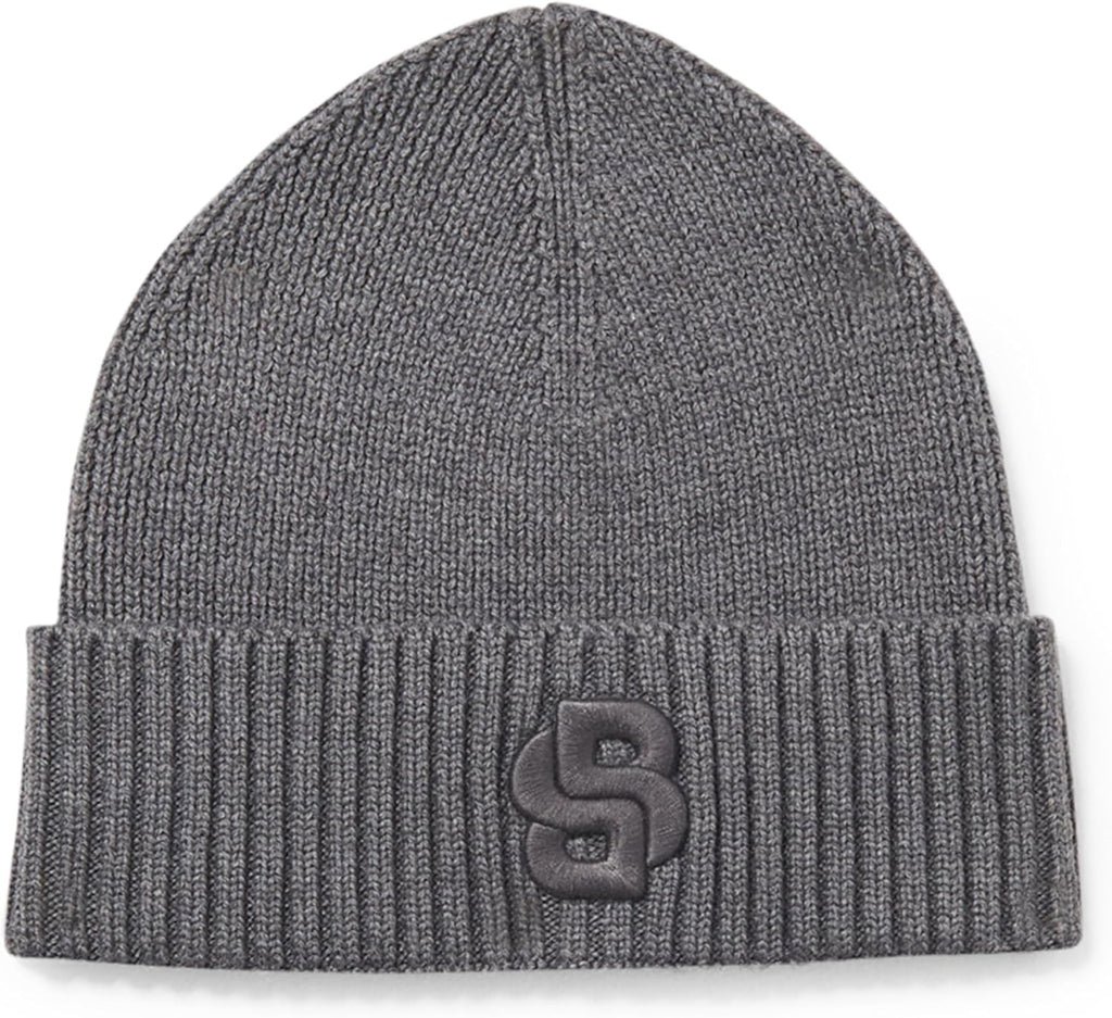 Hugo Boss Men's Edo Double B Logo Beanie, Medium Grey One Size Medium Grey