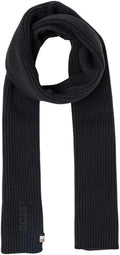 Hugo Boss Men's Magico Ribbed Scarf, Black One Size Black