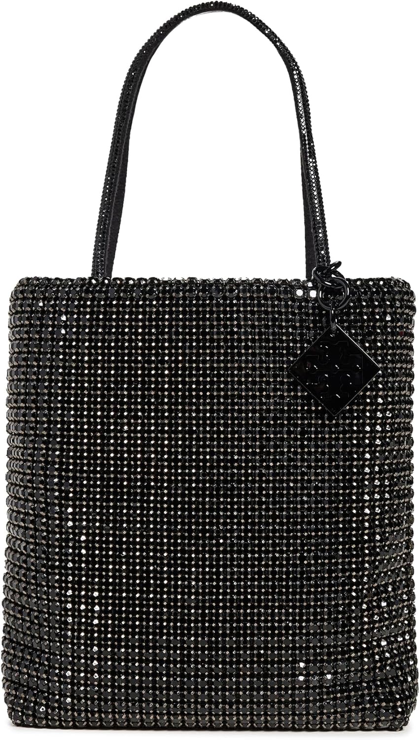 Tory Burch Women's Night Owl Crystal Embellished Mini Tote, Black