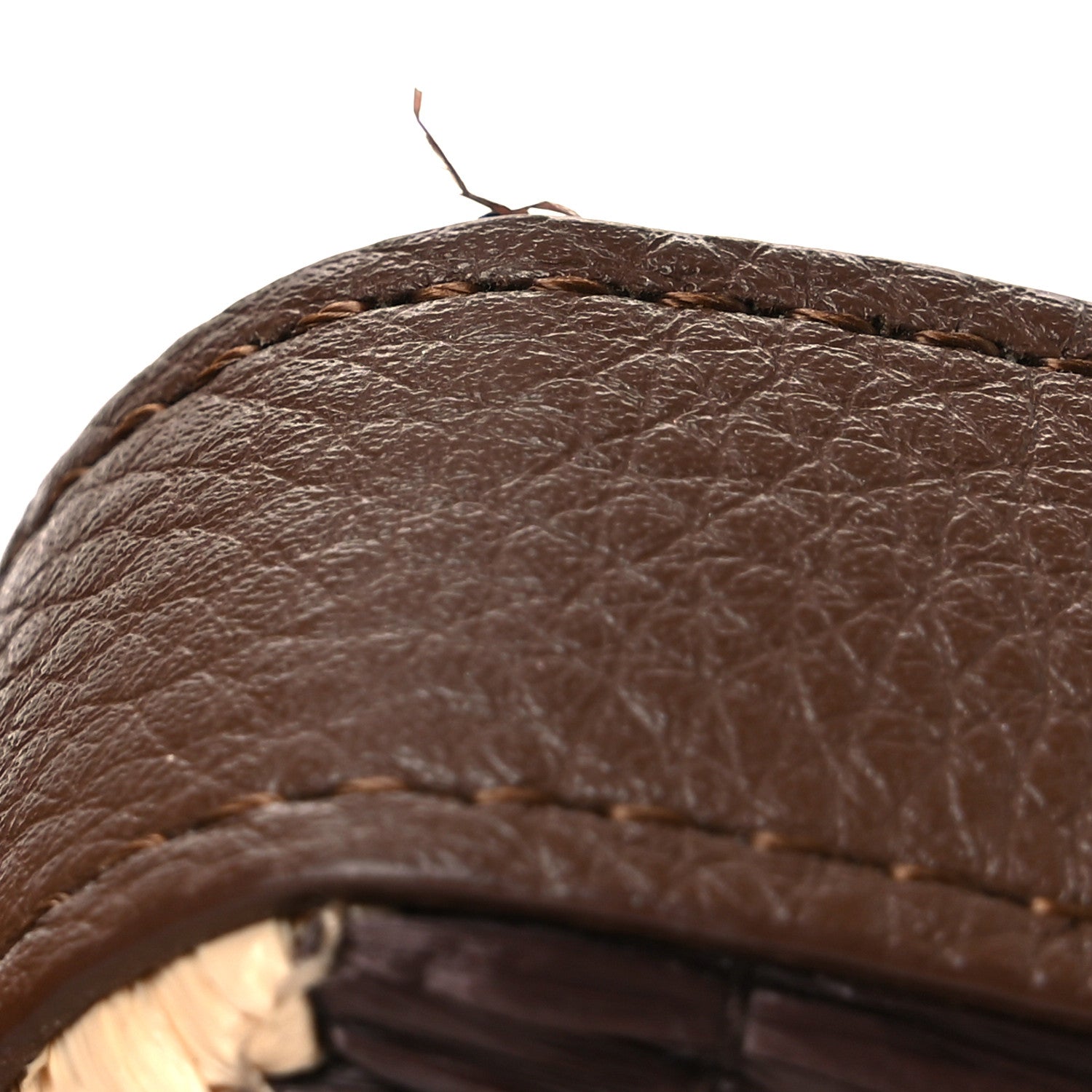 Woven Fabric Calfskin Embroidered Nano Maxi Buckle Baguette Charm Natural Gianduia