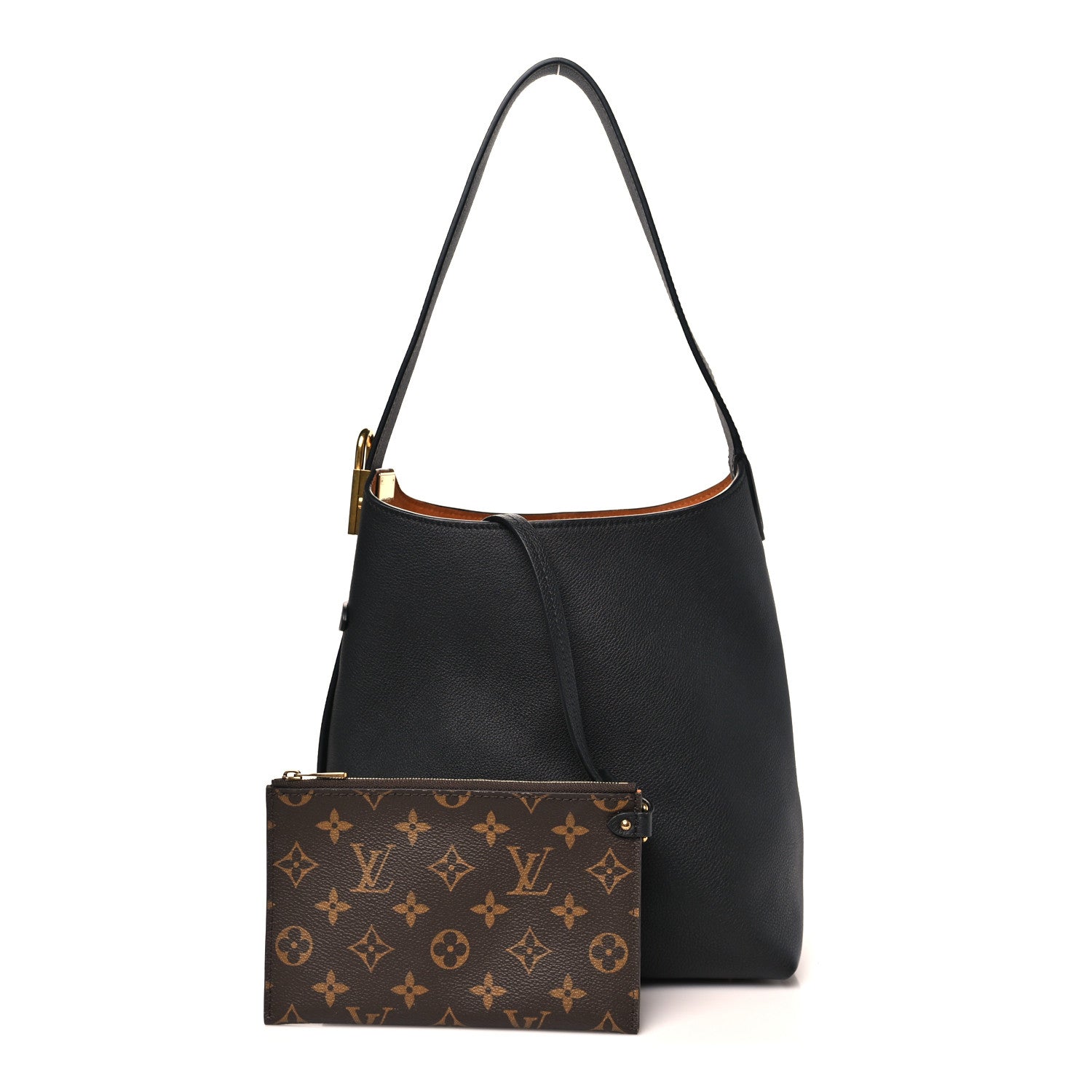 Grained Calfskin Low Key Hobo PM Black