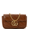 Azalea Calfskin Matelasse Diagonal Super Mini GG Marmont Shoulder Bag Cuir