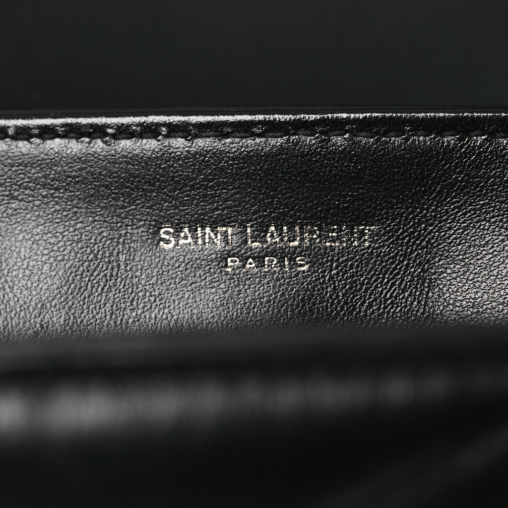 Calfskin Y Quilted Monogram Monochrome Toy Loulou Crossbody Bag Black