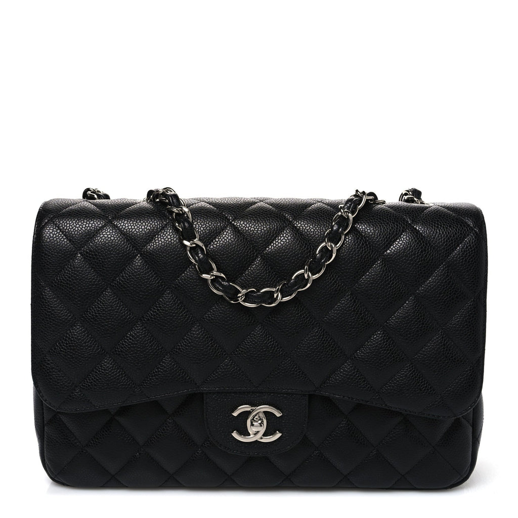 Caviar Quilted Jumbo Single Flap Black