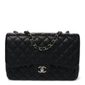 Caviar Quilted Jumbo Single Flap Black