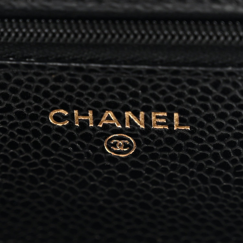 Caviar Quilted Wallet On Chain WOC Black