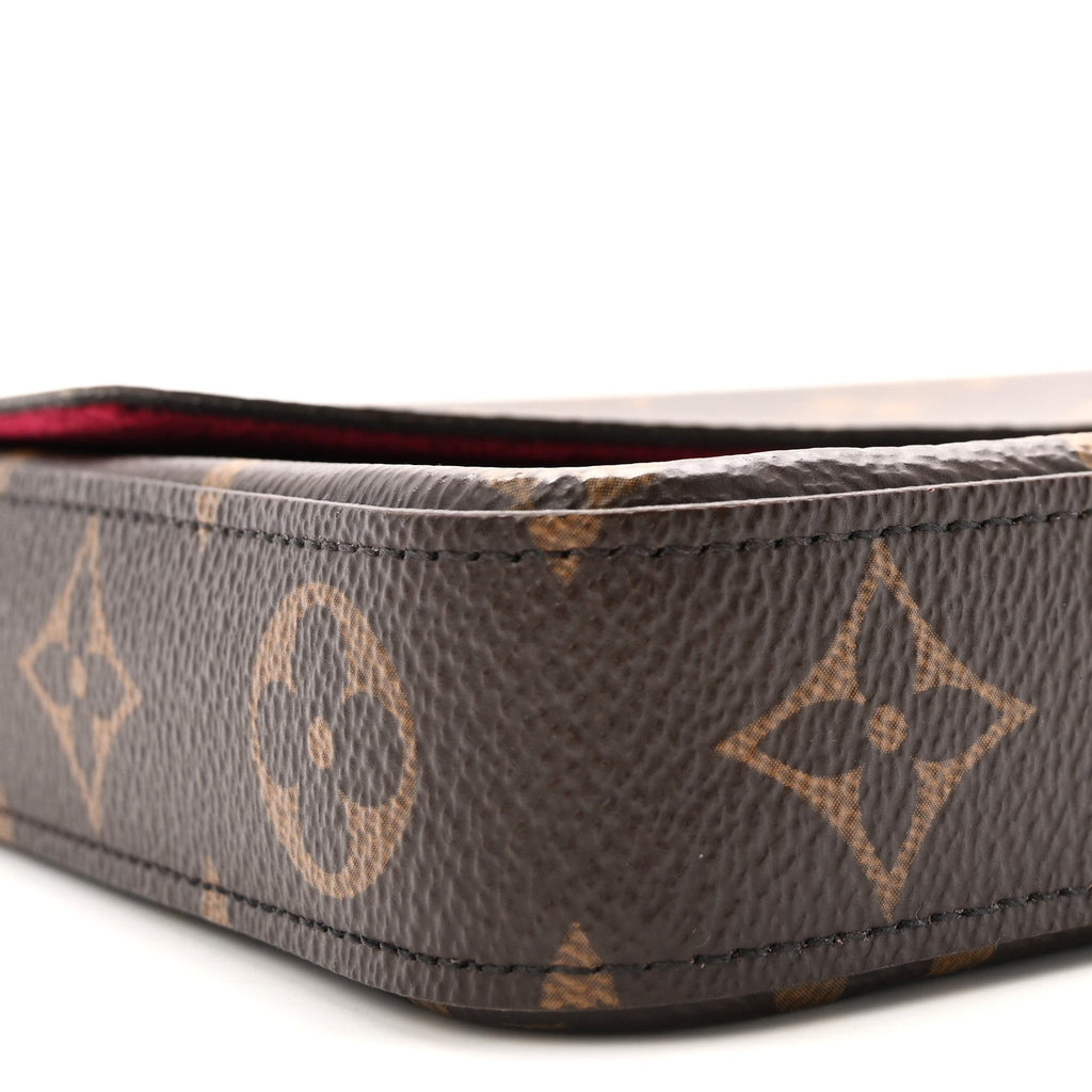 Monogram Pochette Felicie Chain Wallet Fuchsia