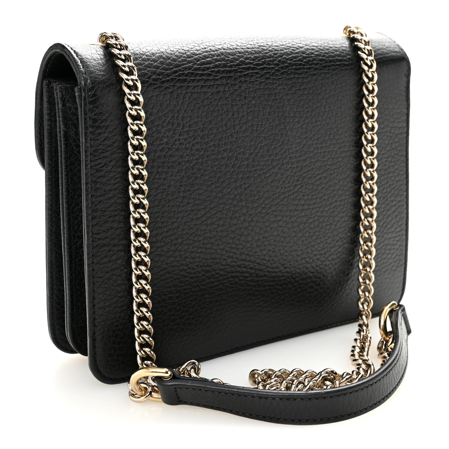 Dollar Calfskin Small Interlocking G Shoulder Bag Black
