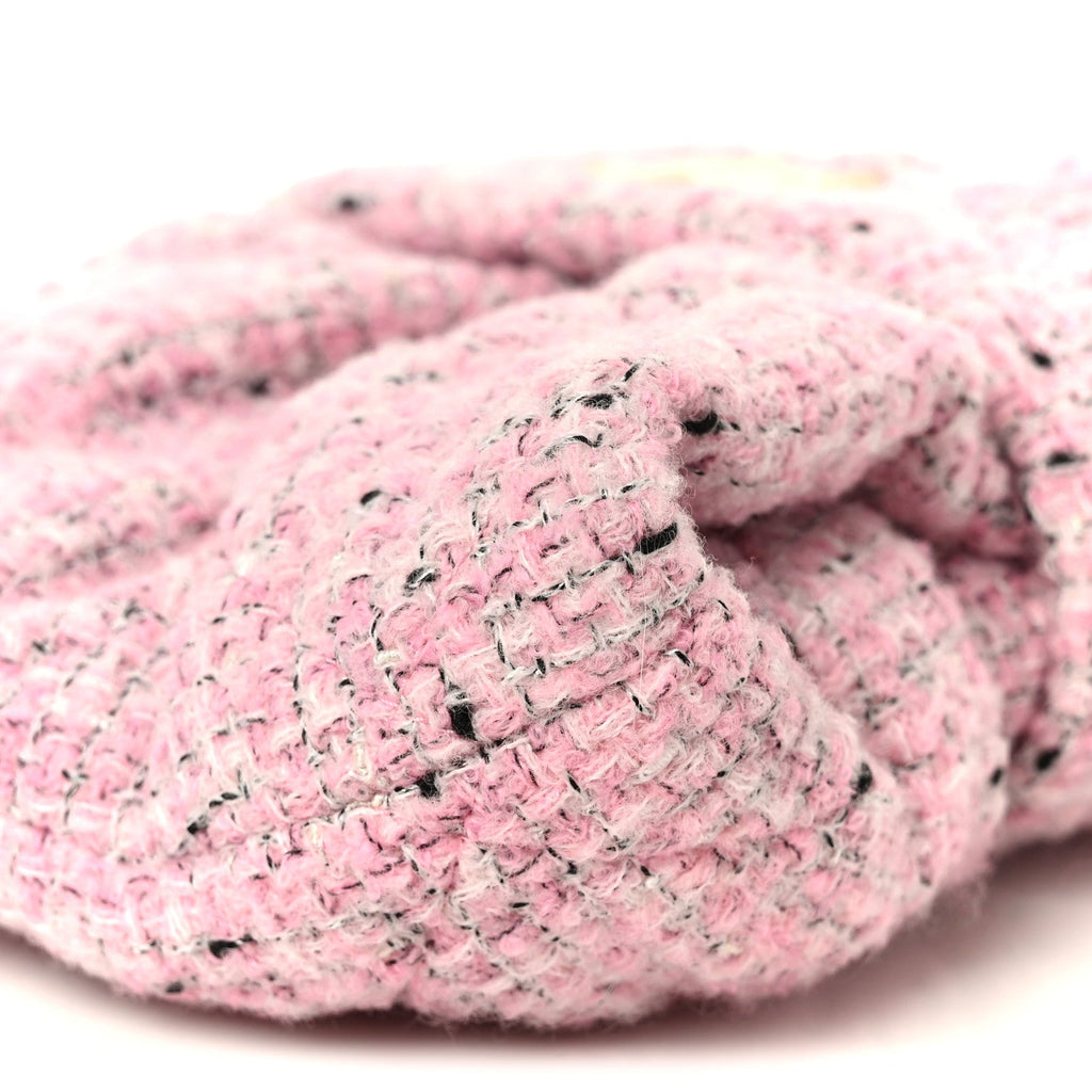 Tweed Quilted Mini Bow Bag Pink Black Ecru