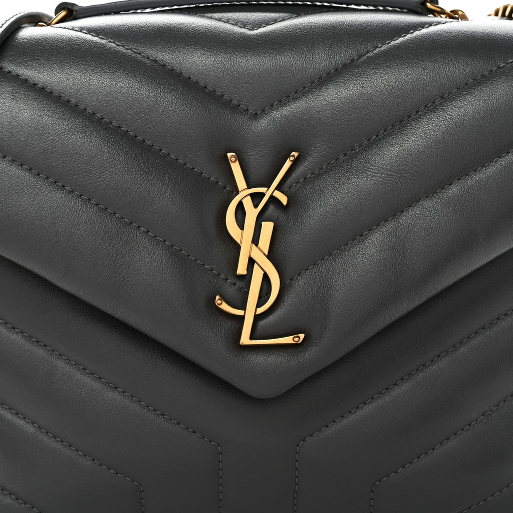Calfskin Y Quilted Monogram Small Loulou Chain Satchel Storm