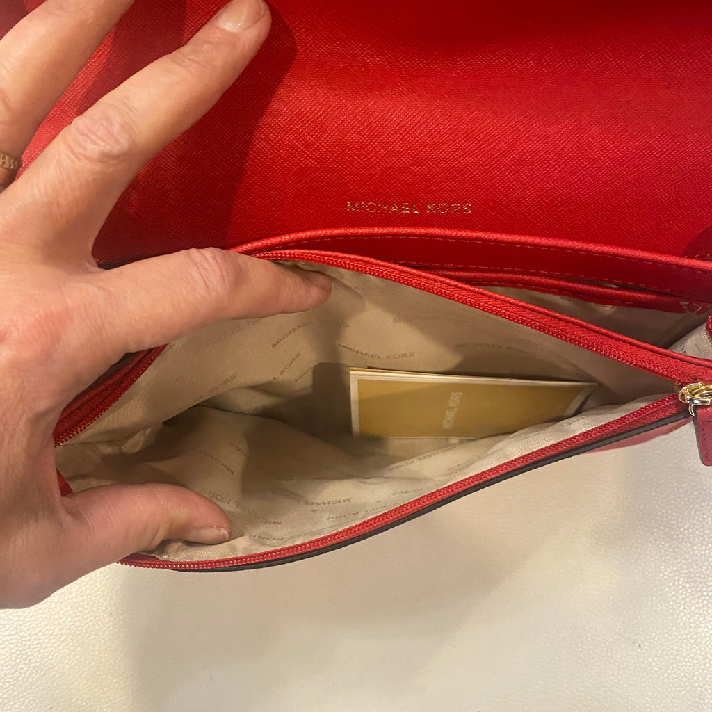MICHAEL KORS Daniela Large Saffiano Leather Crossbody Bag Red