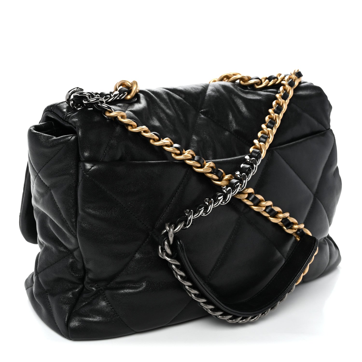 Lambskin Quilted Maxi Chanel 19 Flap Black