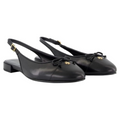 Tory Burch Women's Cap-Toe Slingback Leather Ballet Sandals, Perfect Black