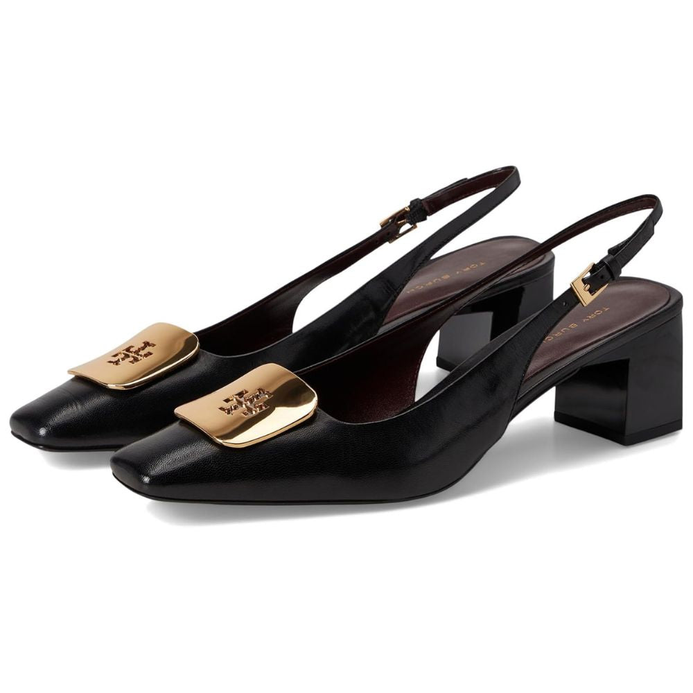 Tory Burch Women's Georgia Leather Slingback 55mm Sandals, Perfect Black
