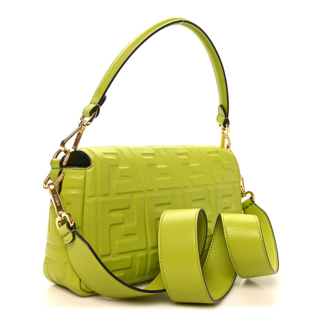 Nappa FF 1974 Embossed Baguette Wasabi