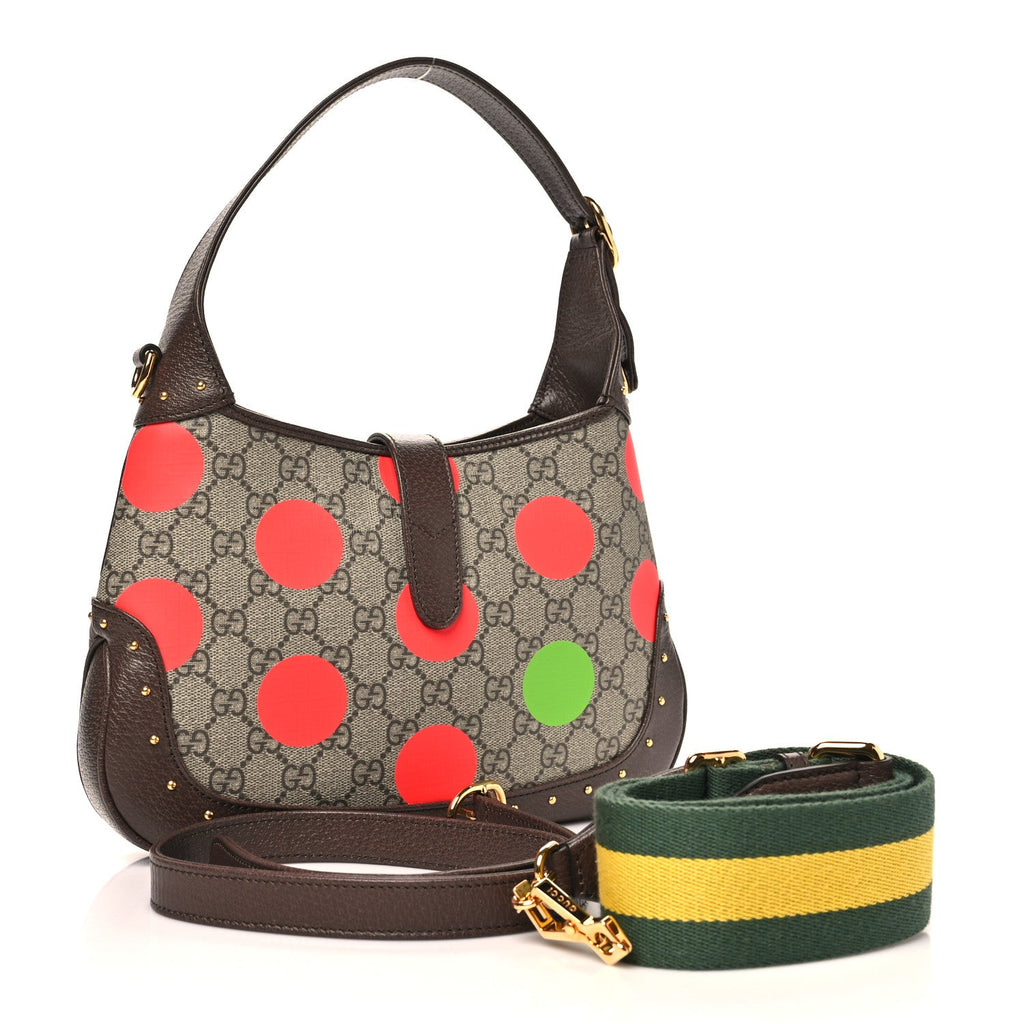 GG Supreme Monogram Web Geometric Small Jackie 1961 Beige Multicolor Brown Sugar