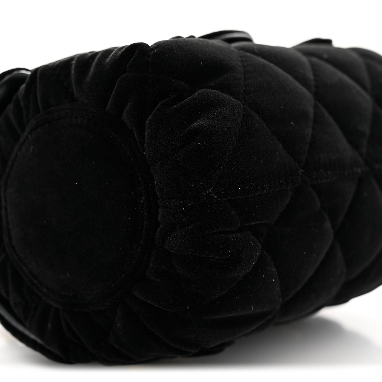Velvet Quilted Mini Top Handle Flap Black