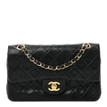 Lambskin Quilted Small Double Flap Black