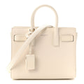 Grained Calfskin Nano Sac de Jour Dove White