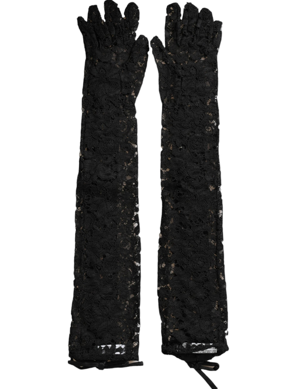 Dolce & Gabbana Black Taormina Lace Elbow Length Women's Gloves