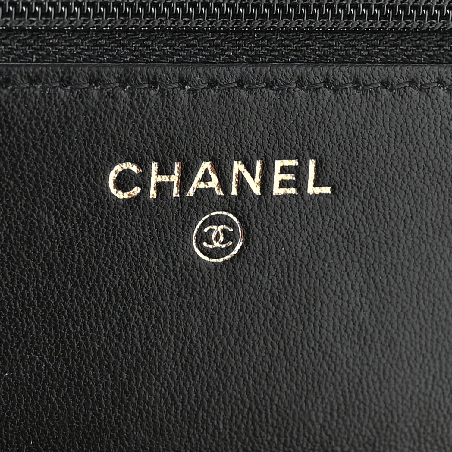 Lambskin Quilted Trendy CC Wallet On Chain WOC Black