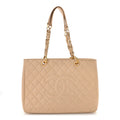Caviar Quilted Grand Shopping Tote GST Beige Clair