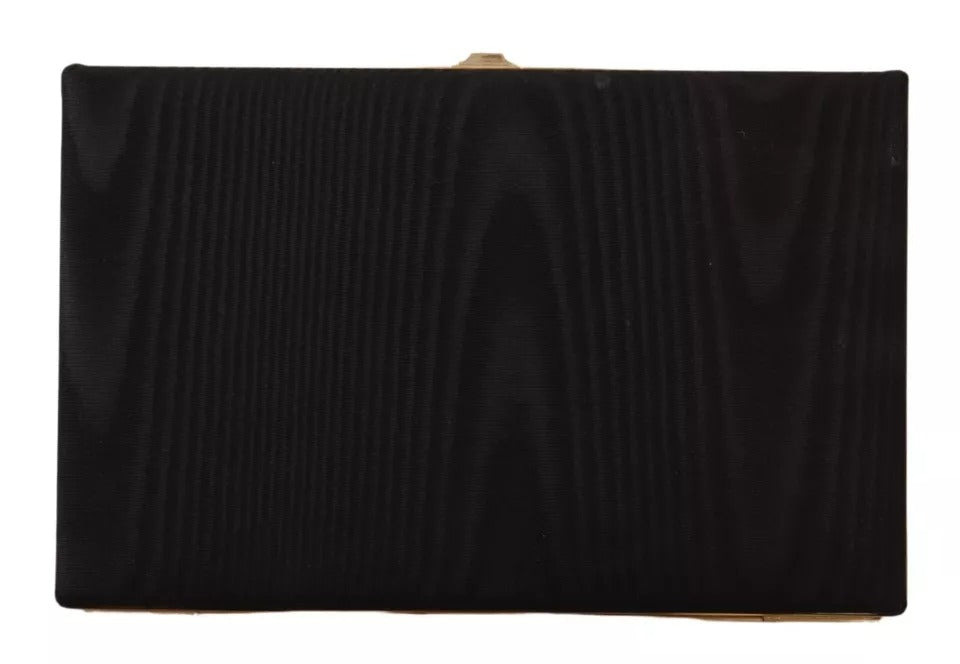 Dolce & Gabbana Black Silk Gold Frame Clutch Evening Party Purse Women's Bag ( )