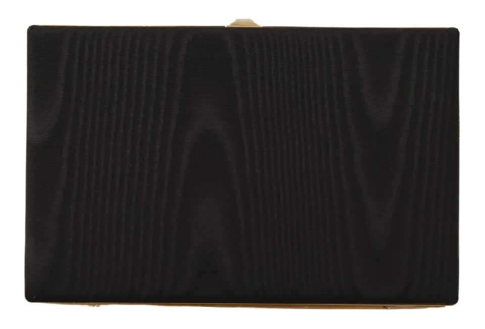 Dolce & Gabbana Black Silk Gold Frame Clutch Evening Party Purse Women's Bag ( )