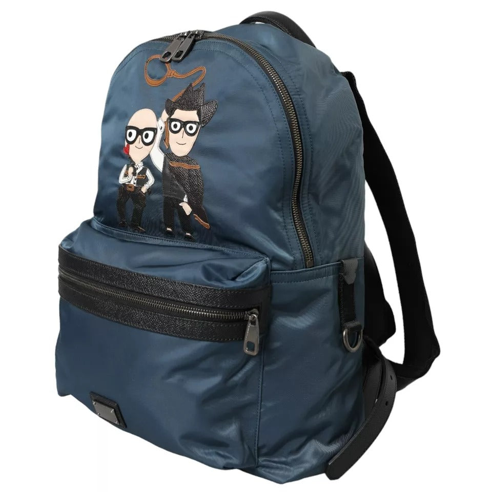 Dolce & Gabbana Blue Nylon #DGFamily Patch Men Backpack Men's Bag