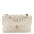 Caviar Quilted Small Double Flap White