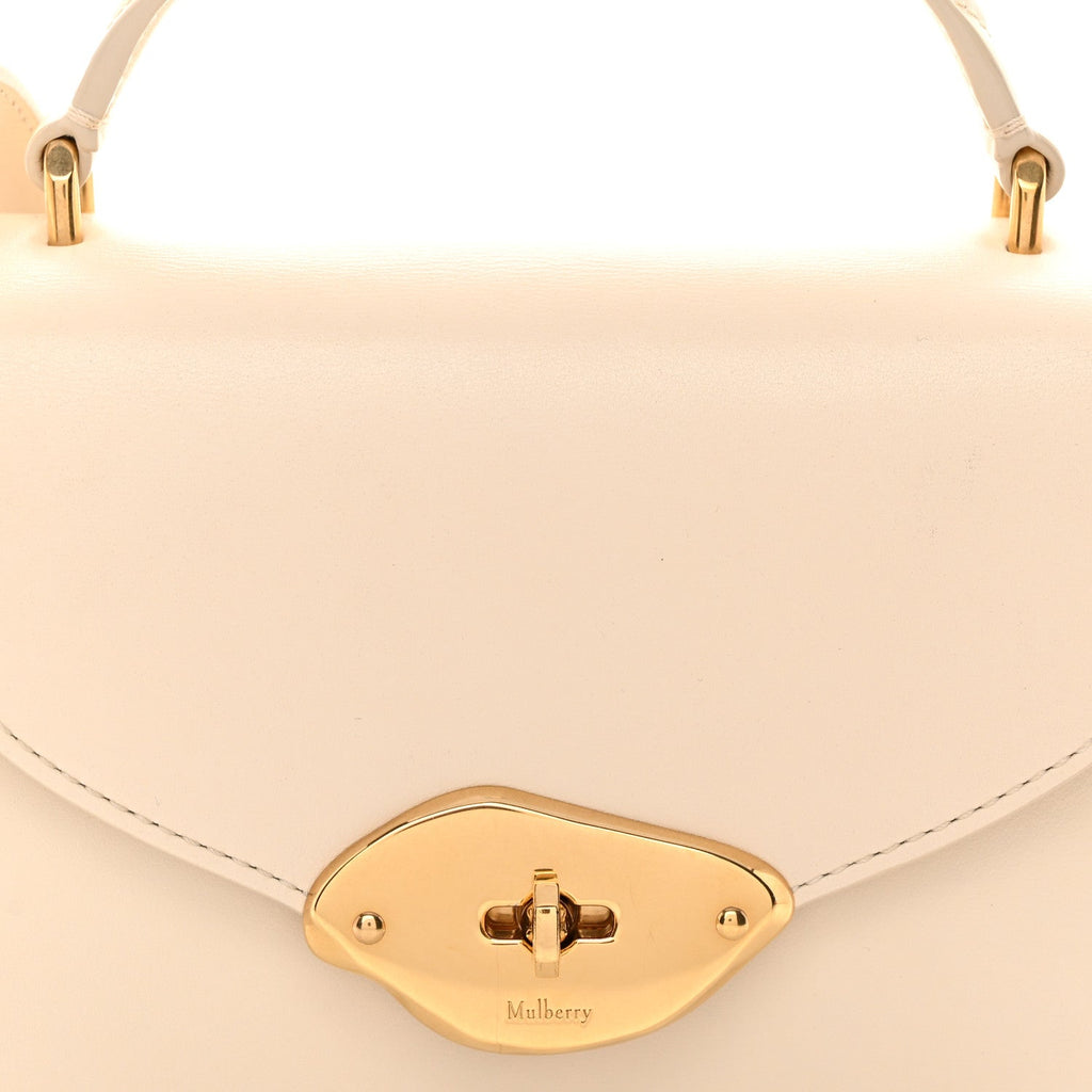 High Gloss Calfskin Lana Small Top Handle Eggshell