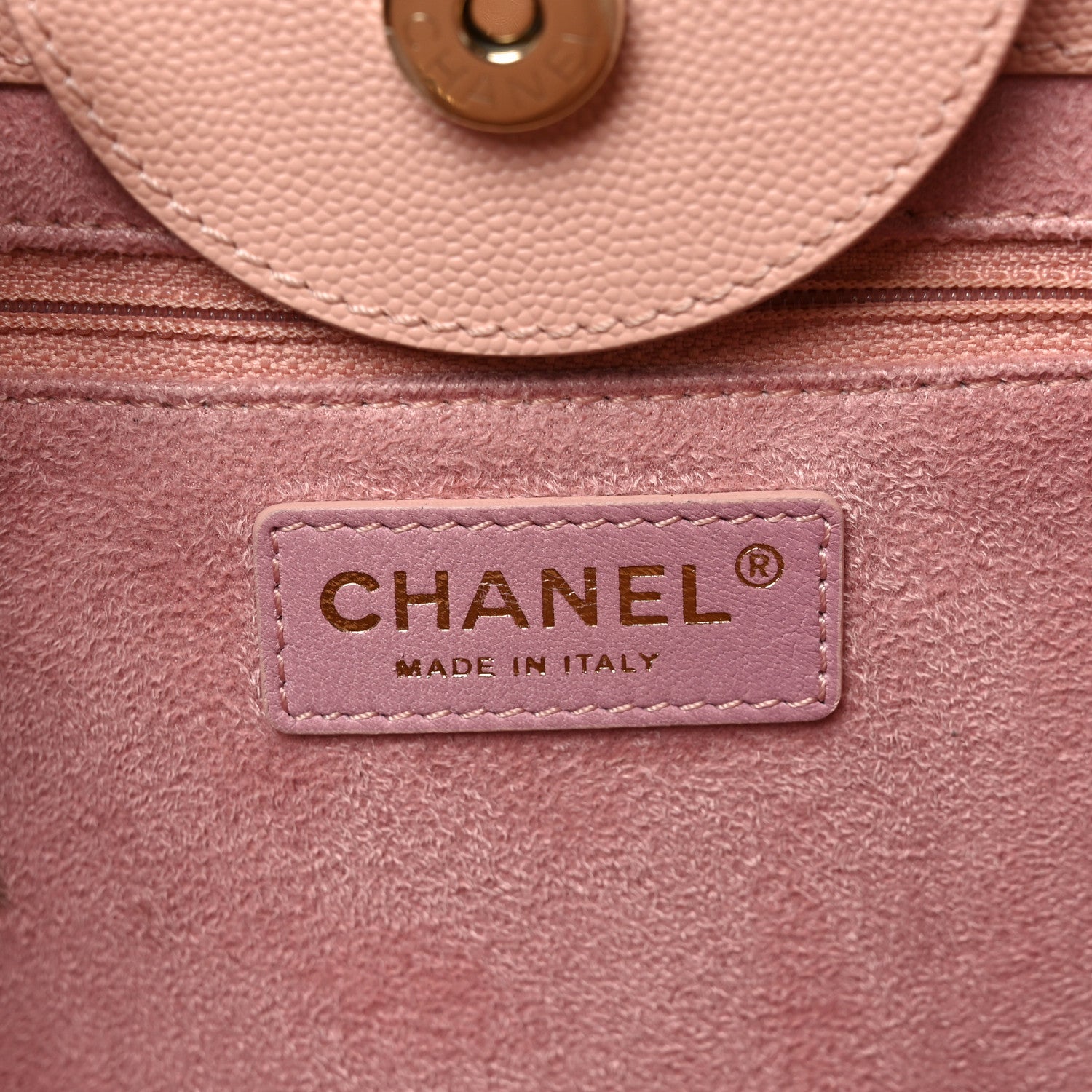 Caviar Small Studded Deauville Tote Light Pink