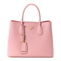 Saffiano Cuir Medium Double Bag Cammeo Rosa
