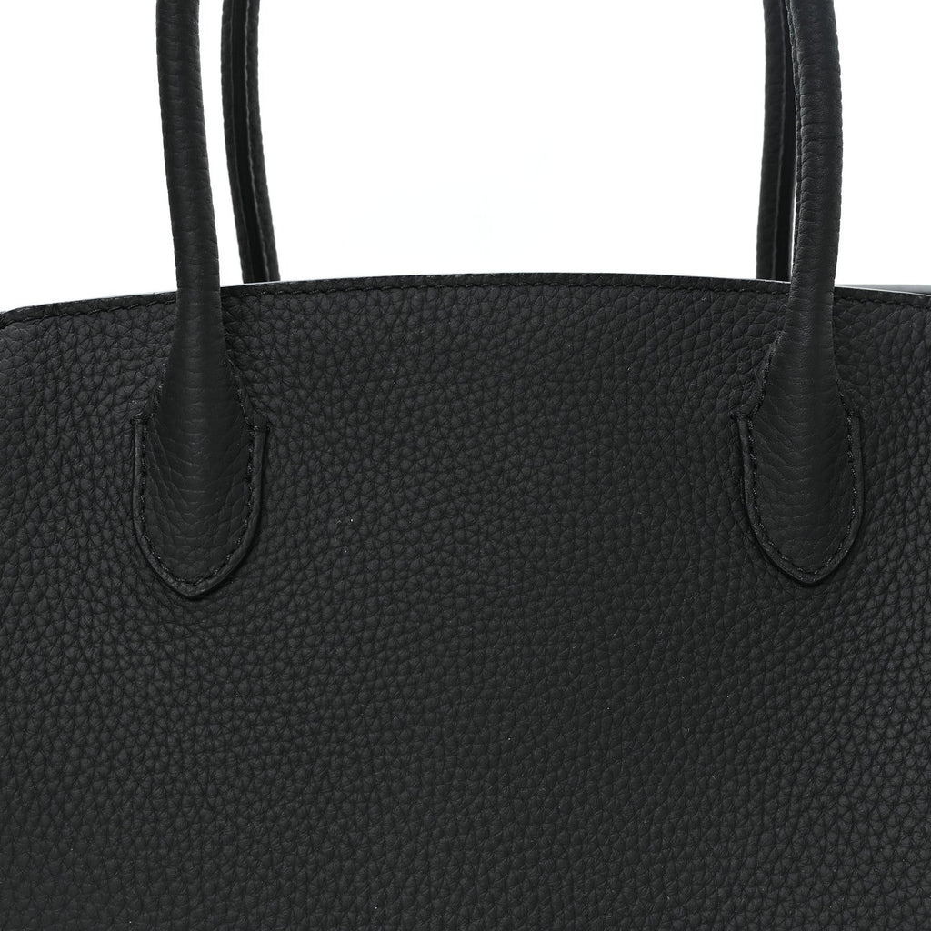 Grained Calfskin Marlo 12 Tote Bag Black