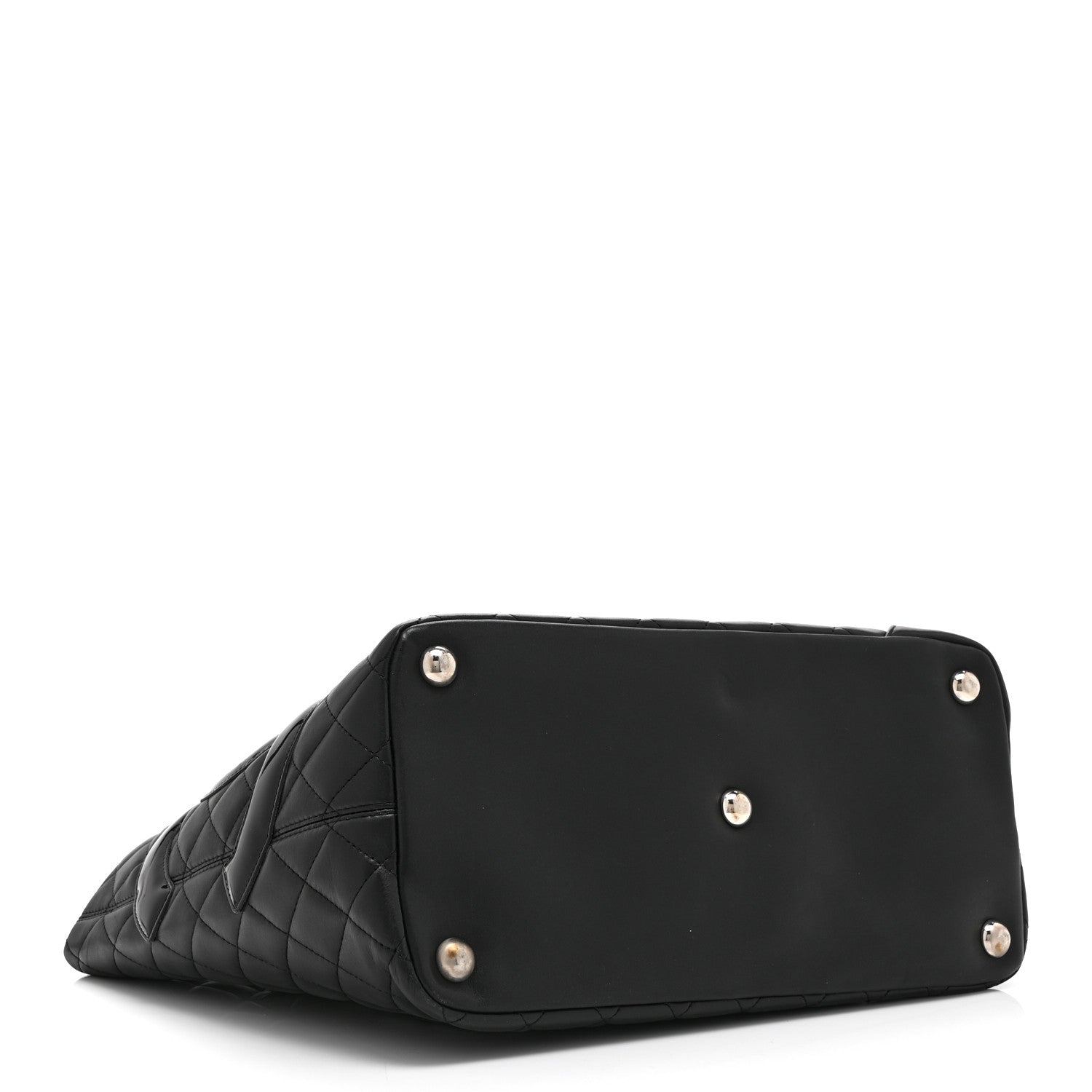 Calfskin Quilted Large Cambon Tote Black