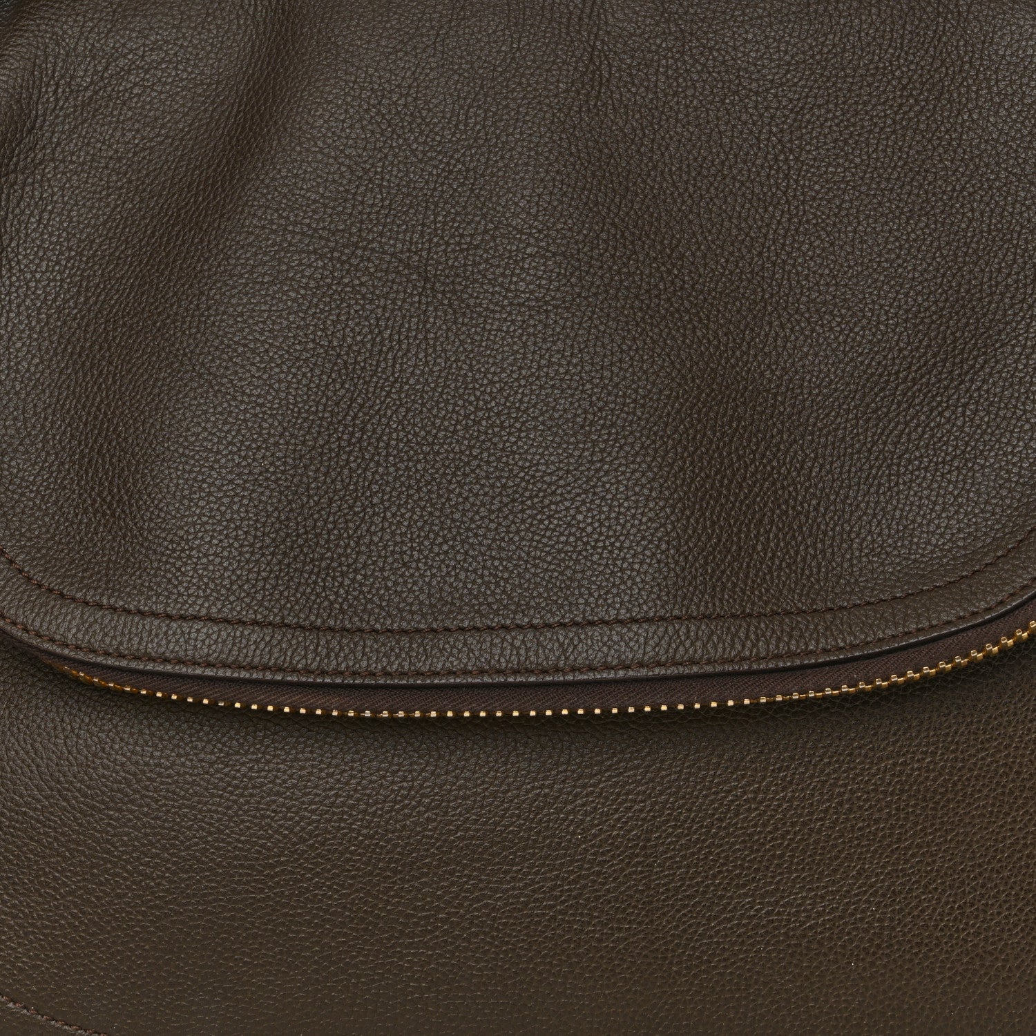 Grained Calfskin Large Jennifer Crossbody Bag Brown