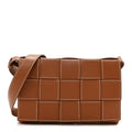 Lambskin Maxi Intrecciato Edge Stitch Cassette Crossbody Bag Wood
