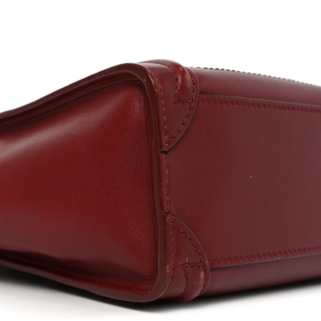Smooth Calfskin Nano Luggage Burgundy