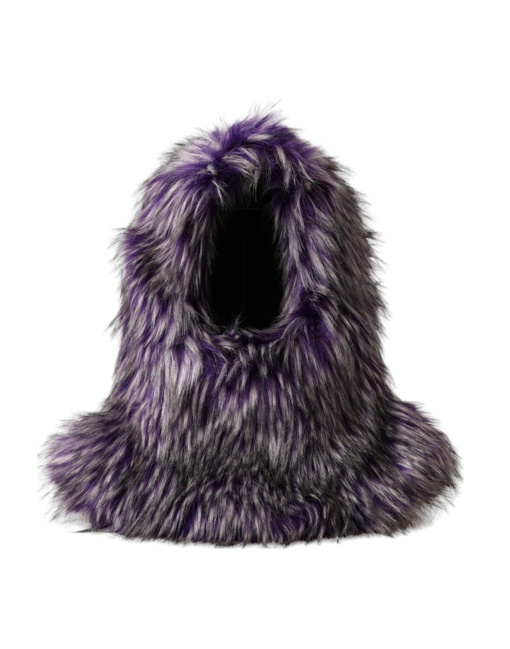 Dolce & Gabbana Purple Faux Fur Whole Head Wrap Women's Hat