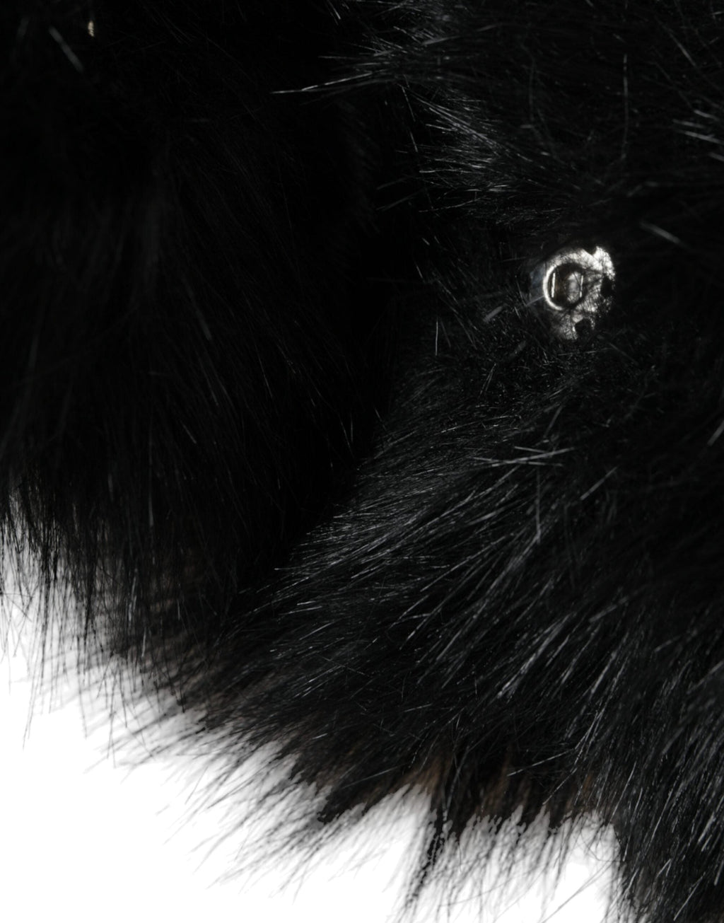 Dolce & Gabbana Black Faux Fur Whole Head Wrap Women's Hat