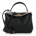 Natural Smooth Calfskin Mini Rodeo Top Handle Handbag Black